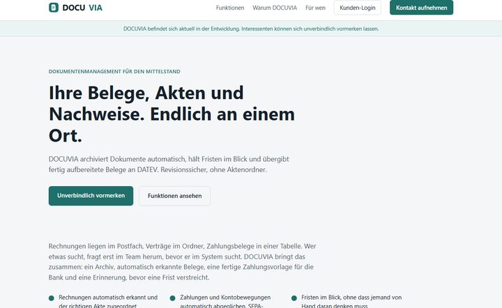 Startseite von DOCUVIA