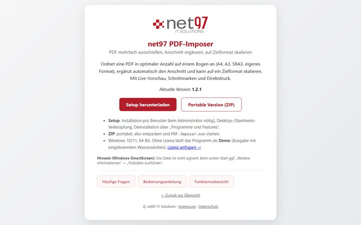 Startseite von net97 PDF-Imposer